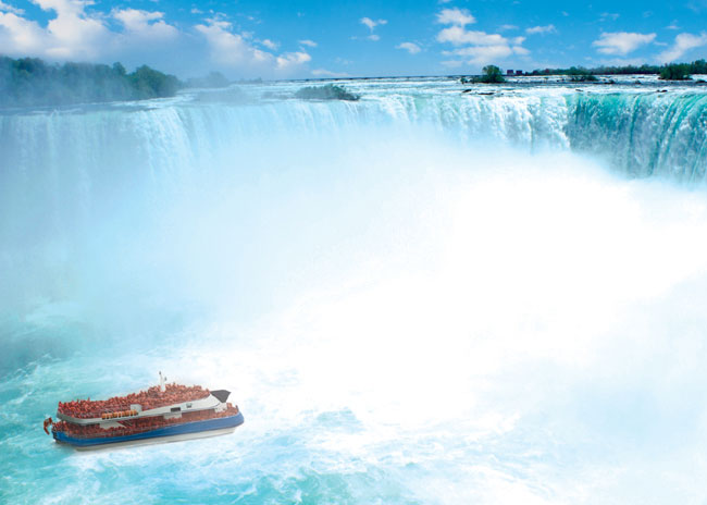 Hornblower Niagara Cruises boat near Horseshoe Falls