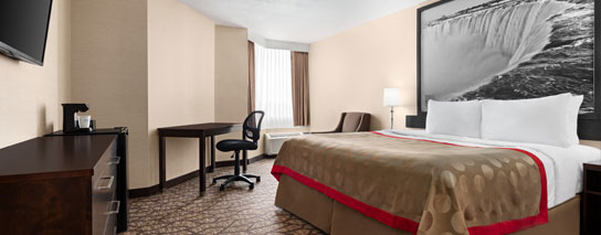One king bed cityview room at Ramada by Wyndham Niagara Falls Near The Falls