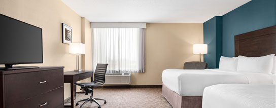Two queen bed city-view room at Wyndham Garden Niagara Falls Fallsview
