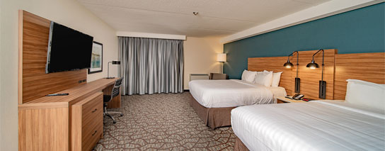 Two queen bed no-view room in Tower B at Wyndham Garden Niagara Falls Fallsview