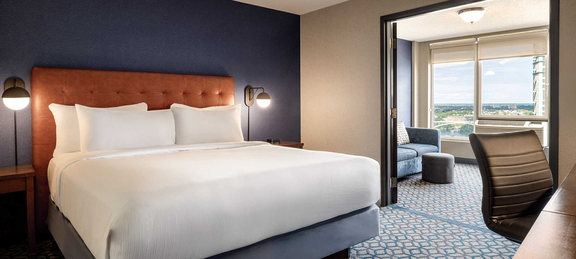 Fallsview presidential suite with king bed and separate sitting area